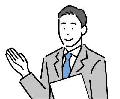 男性が案内をしている様子