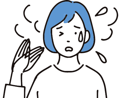 女性が暑がっている様子